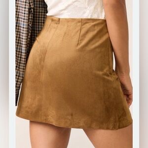 Hollister Brown Faux Suede Mini Skirt (size M)